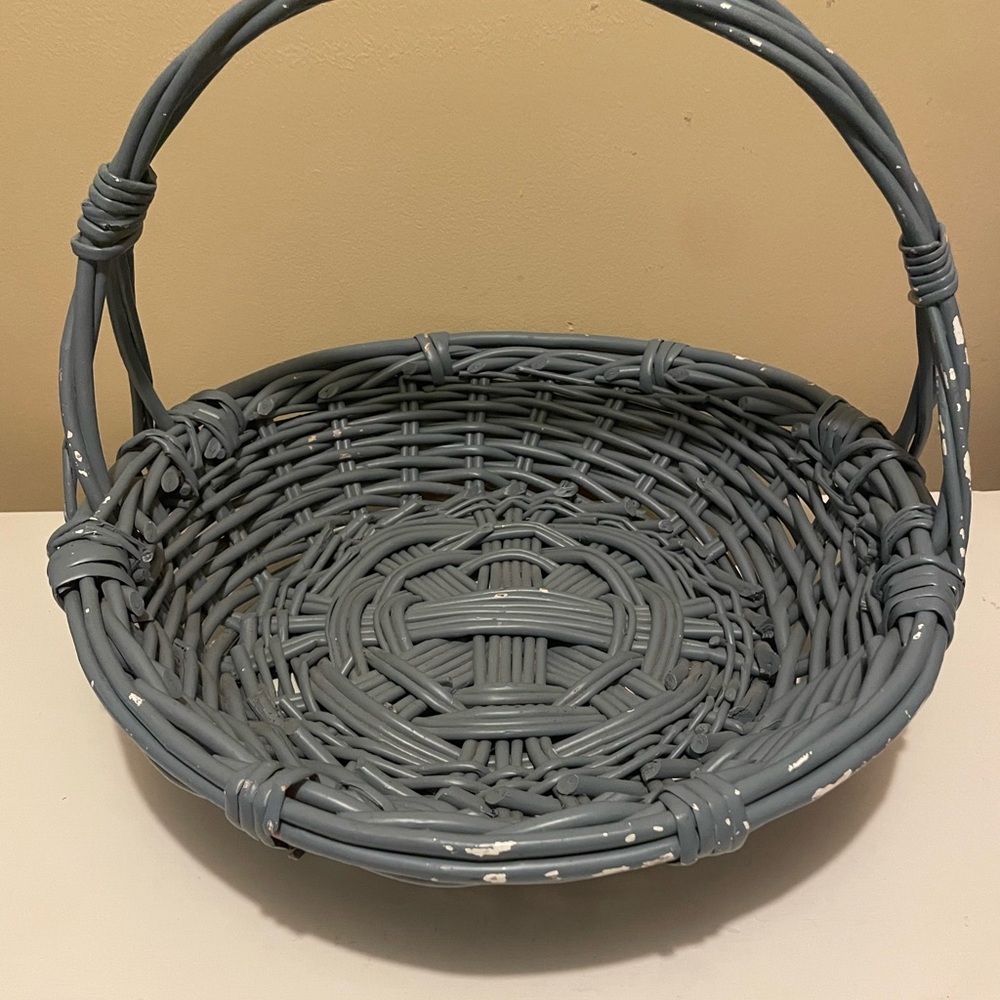 Gray Wicker Basket